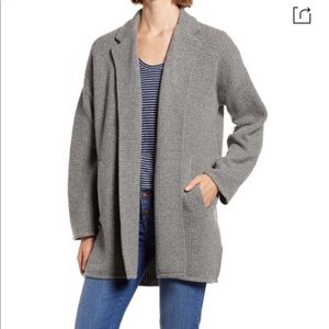 Madewell Laguna Stitch Sweater Coat In Heather Grey